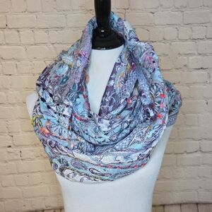 Raj Light Blue & Lavender Floral Infinity Scarf